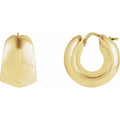 14K Yellow Gold Electroform Tapered 22.2 mm Hoop Earrings