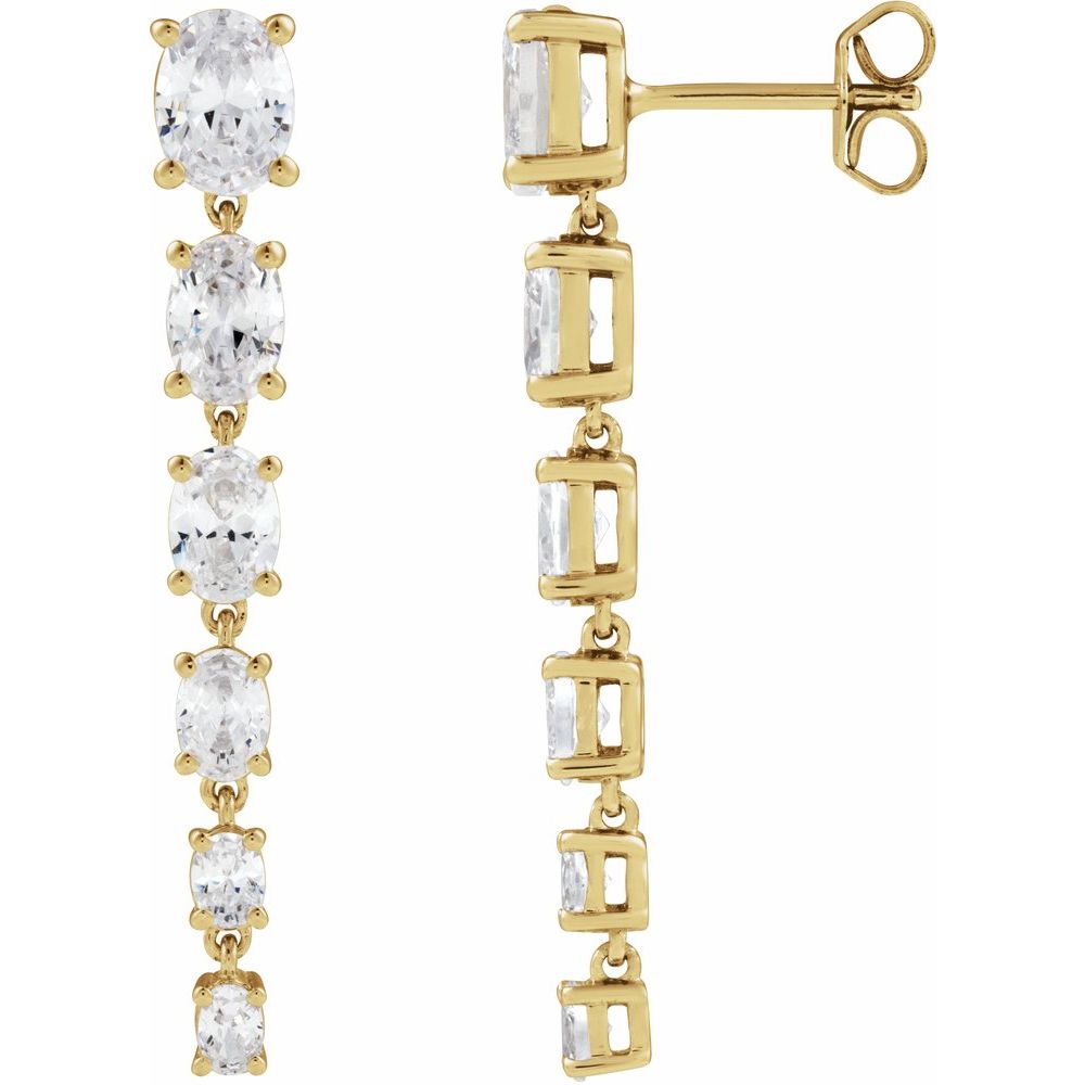 14K Yellow Gold 3 1/4 Lab-Grown Diamond Earrings
