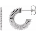 Platinum Starburst 16 mm Hoop Earring