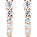 14K Rose Gold 1/2 CTW Lab-Grown Diamond 12.95 mm Hoop Earrings