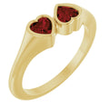 Jubilee 14K Yellow Gold Natural Mozambique Garnet Two Stone Ring