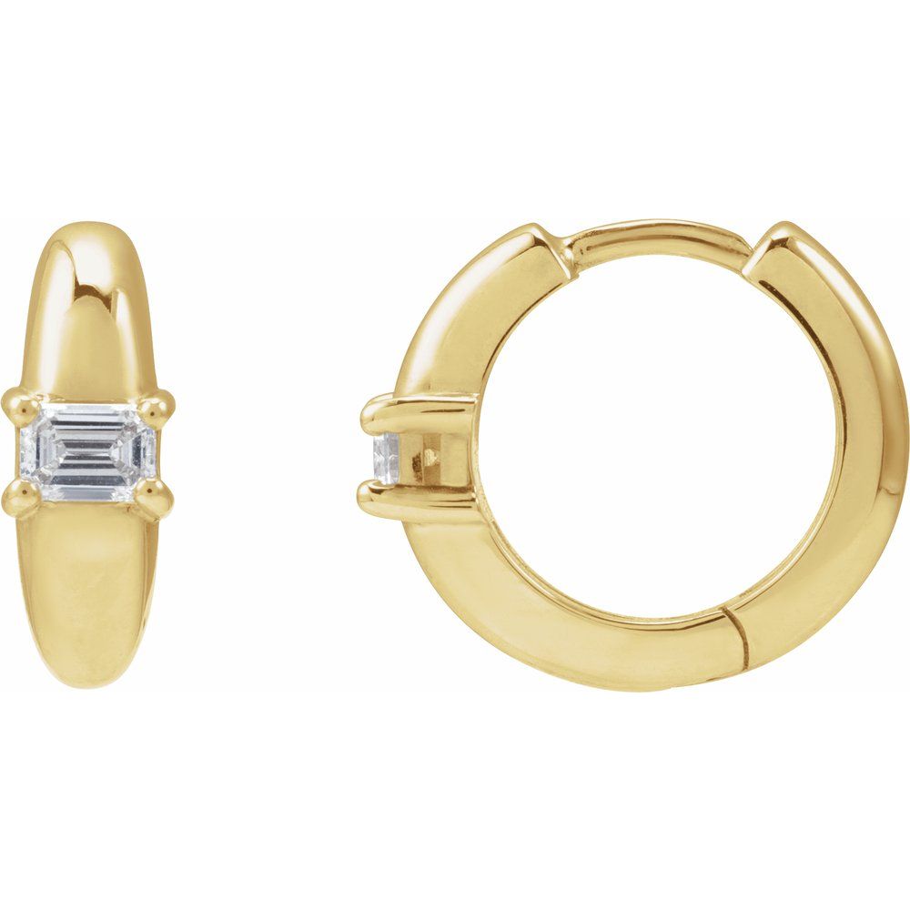 14K Yellow Gold 1/3 CTW Natural Diamond 13.4 mm Hoop Earrings
