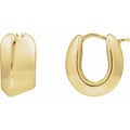 14K Yellow Gold Electroform 19 mm Puffed Hoop Earrings