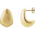 14K Yellow Gold Electroform Teardrop Earrings