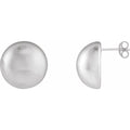 Sterling Silver 15 mm Electroform Domed Earrings