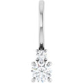 Natural White Sapphire And .02 Ct Natural Diamond Charm/Pendant (Style 88002)