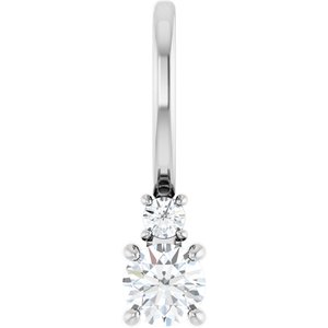 Natural White Sapphire And .02 Ct Natural Diamond Charm/Pendant (Style 88002)