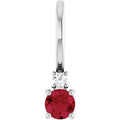 Natural Ruby And .02 Ct Natural Diamond Charm/Pendant (Style 88002)