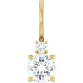 Natural White Sapphire And .03 Ct Natural Diamond Charm/Pendant (Style 88002)