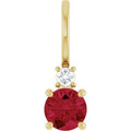 Natural Ruby And .03 Ct Natural Diamond Charm/Pendant (Style 88002)