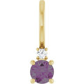 Natural Alexandrite And .02 Ct Natural Diamond Charm/Pendant (Style 88002)