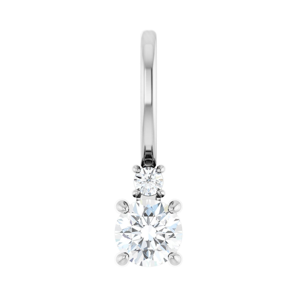 Natural White Sapphire And .02 Ct Natural Diamond Charm/Pendant (Style 88002)