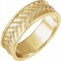 14K Gold Men's 7mm Diamond Wedding Band