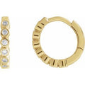 1/5 Ctw Natural Diamond Bezel-Set Hinged Hoop Earrings (Style 88534)