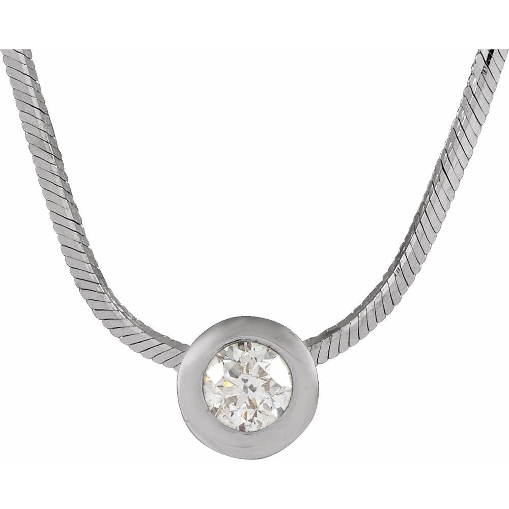 Bezel-Set Solitaire Necklace or Pendant