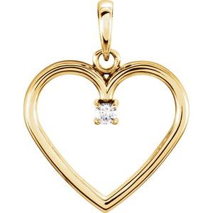 .02 Ct Natural Diamond Heart Pendant (Style 85895)