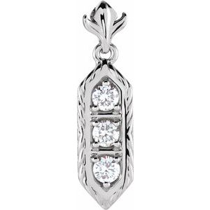 3/8 Ctw Natural Diamond 3-Stone Pendant (Style 85983)
