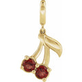 Jubilee 14K Yellow Gold Natural Mozambique Garnet Two Stone Cherry Charmpendant