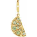 Jubilee 14K Yellow Gold Natural Peridot Lime Wedge Charmpendant