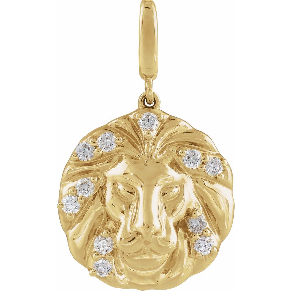 Jubilee 14K Yellow Gold 15 Ctw Natural Diamond Lion Charmpendant