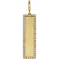 Jubilee 14K Yellow Gold Engravable 13 Ctw Natural Diamond Bar Charmpendant