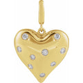 Jubilee 14K Yellow Gold 16 Ctw Natural Diamond Puffy Heart Charmpendant
