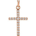 1/8 Ctw Natural Diamond Accented Cross Pendant (Style R42308)
