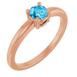 Natural Aquamarine Solitaire Ring (Style 72314)