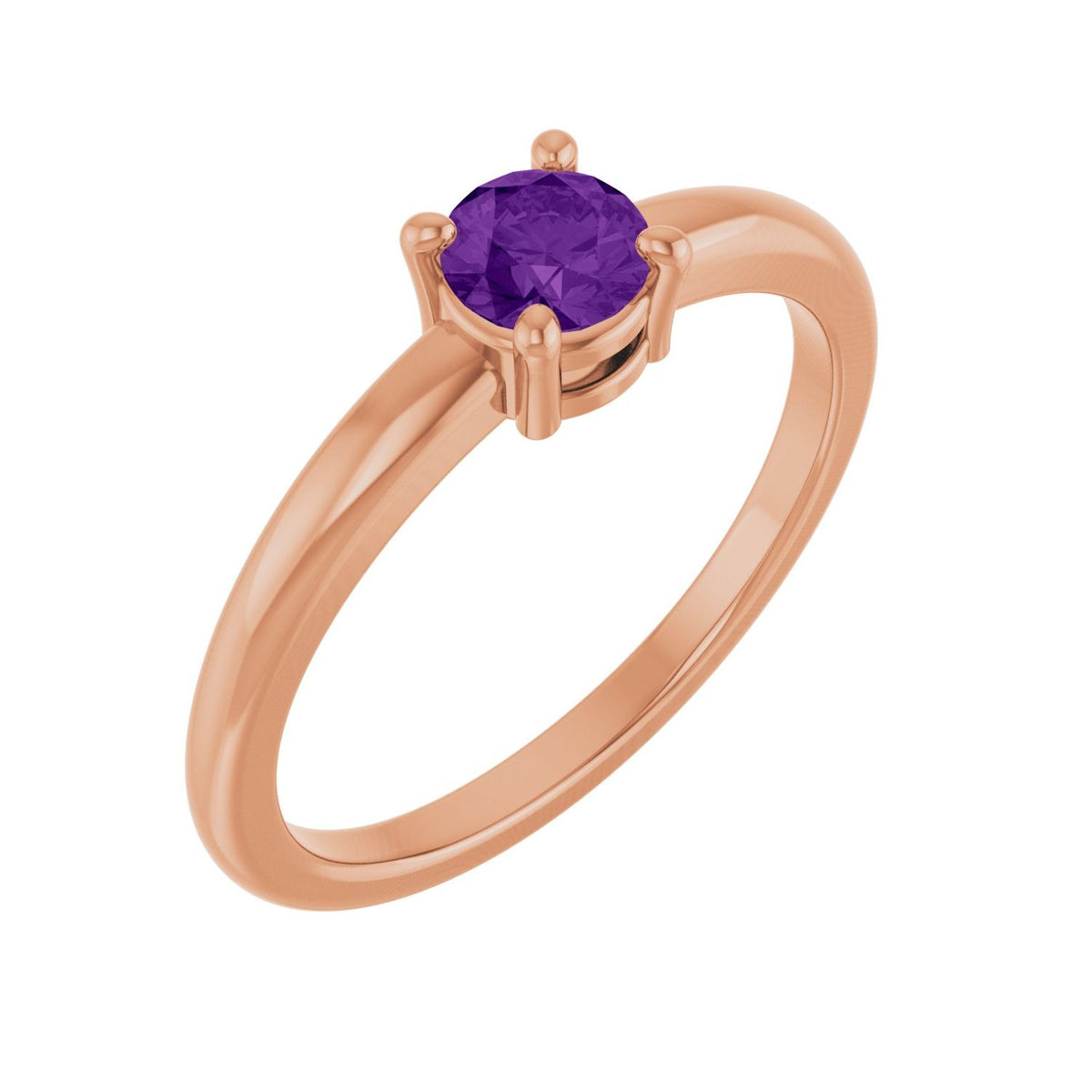 Natural Amethyst Solitaire Ring (Style 72314)