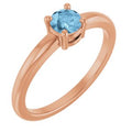 Natural Sky Blue Topaz Solitaire Ring (Style 72314)