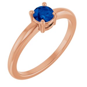 Natural Blue Sapphire Solitaire Ring (Style 72314)