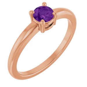 Natural Amethyst Solitaire Ring (Style 72314)
