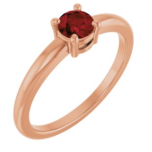 Natural Mozambique Garnet Solitaire Ring (Style 72314)