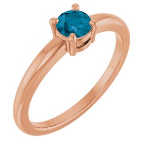 Natural London Blue Topaz Solitaire Ring (Style 72314)
