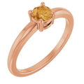Natural Citrine Solitaire Ring (Style 72314)
