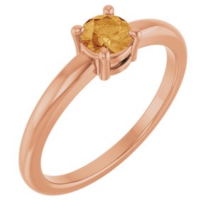 Natural Citrine Solitaire Ring (Style 72314)