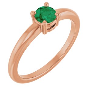 Natural Emerald Solitaire Ring (Style 72314)