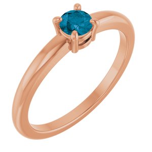 Natural London Blue Topaz Solitaire Ring (Style 72314)