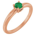 Natural Emerald Solitaire Ring (Style 72314)