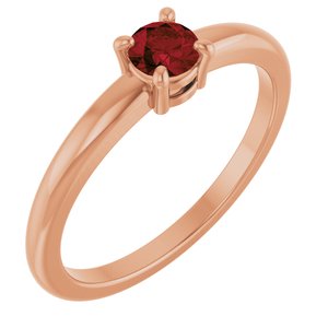 Natural Mozambique Garnet Solitaire Ring (Style 72314)