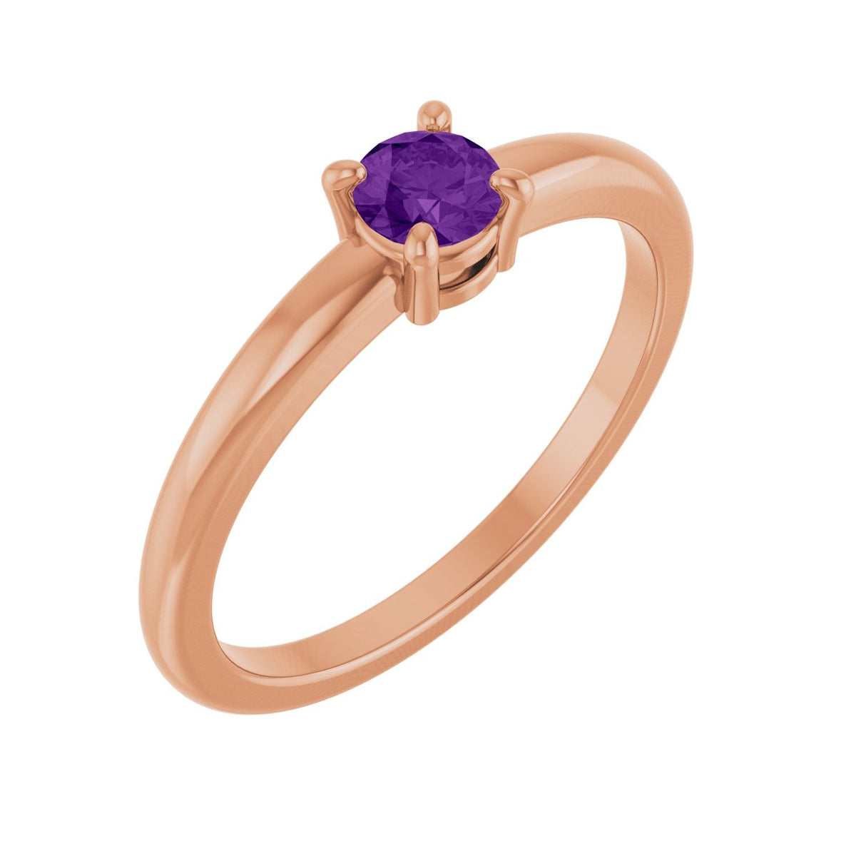 Natural Amethyst Solitaire Ring (Style 72314)