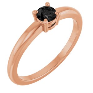 Natural Black Onyx Solitaire Ring (Style 72314)