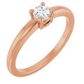 Natural White Sapphire Solitaire Ring (Style 72314)