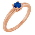 Natural Blue Sapphire Solitaire Ring (Style 72314)