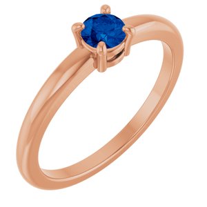 Natural Blue Sapphire Solitaire Ring (Style 72314)