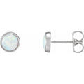 14K White Gold Natural White Opal Earrings