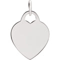 Jubilee Sterling Silver Engravable Heart Charmpendant