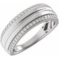 14K Gold 1/2 CTW Tapered Diamond Wedding Band