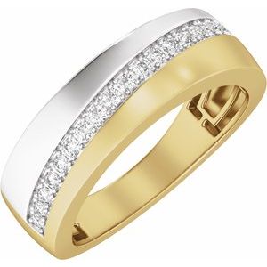 14K Two-Tone Gold 1/3 CTW Diamond Wedding Band