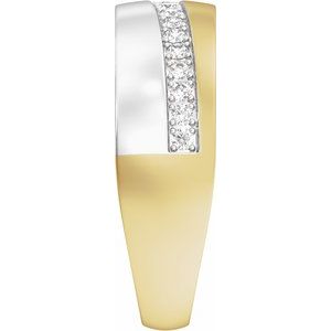 14K Two-Tone Gold 1/3 CTW Diamond Wedding Band